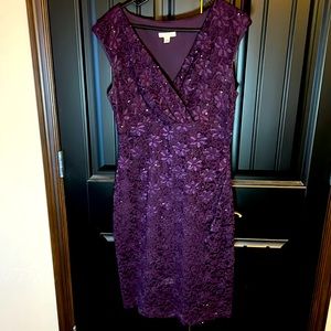 Purple sequin cocktail dress